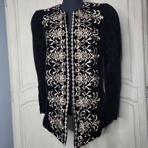 VTG Cachet by Bari Protas Velvet Velour Floral Embroidered Formal Jacket✨️11/12